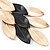Long Gold/ Black Textured Leaf Chandelier Earrings In Gold Tone - 11cm L - view 4