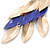 Long Gold/ Purple Textured Leaf Chandelier Earrings In Gold Tone - 11cm L - view 4
