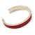 Wide Red Snake Print Faux Leather Hoop Earrings In Gold Tone - 50mm Diameter - view 6