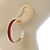 Wide Red Snake Print Faux Leather Hoop Earrings In Gold Tone - 50mm Diameter - view 4