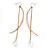 Gold Tone Crystal Crescent And Chain Long Drop Earrings - 13cm L - view 7