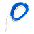 Blue Enamel Cut Out Oval Drop Earrings In Silver Tone - 40mm L - view 6