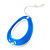 Blue Enamel Cut Out Oval Drop Earrings In Silver Tone - 40mm L - view 3