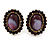 Large Purple/ Violet Resin Bead Clip On Earrings In Gold Tone - 25mm L - view 6
