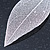 Silver Tone Filigree Leaf Drop Earrings - 85mm L - view 5