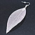 Silver Tone Filigree Leaf Drop Earrings - 85mm L - view 9