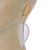 Silver Tone Filigree Leaf Drop Earrings - 85mm L - view 7