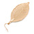 Gold Plated Filigree Leaf Drop Earrings - 85mm L - view 5
