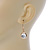 Gold Tone Crystal Round Drop Earrings - 30mm L - view 4