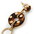 Long Studded Hoop, Chain Tassel Drop Earring In Gold Tone - 10cm L - view 6