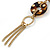 Long Studded Hoop, Chain Tassel Drop Earring In Gold Tone - 10cm L - view 7