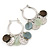 Silver Tone Medium Hoop Earrings With Coin Charms - 40mm L