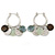 Silver Tone Medium Hoop Earrings With Coin Charms - 40mm L - view 8