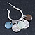 Silver Tone Medium Hoop Earrings With Coin Charms - 40mm L - view 6