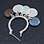 Silver Tone Medium Hoop Earrings With Coin Charms - 40mm L - view 7