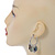 Silver Tone Medium Hoop Earrings With Coin Charms - 40mm L - view 2