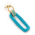Teal Acrylic Rectangular Drop Earrings In Gold Tone - 45mm L - view 3