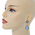 Light Blue Glass Crystal Teardrop Earrings In Gold Tone - 45mm L - view 2