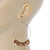 Gold Tone Hoop Earrings With Multi Leaf Charms - 75mm L - view 5