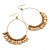 Gold Tone Hoop Earrings With Multi Leaf Charms - 75mm L