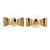 Gold Plated Crystal Bow Stud Earrings - 20mm Across - view 6