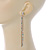 Long Crystal Linear Drop Earrings In Gold Tone - 10cm L - view 3