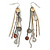 Gold/ Silver/ Bronze Tone Chain Crystal, Coin, Snake Dangle Earrings - 10cm L