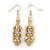 Gold Tone, Crystal 'Bullet' Drop Earrings - 55mm L