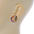 Multicoloured Chain Knot Stud Earrings In Gold Tone - 20mm Across - view 5
