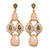 Pale Pink/ Light Olive Acrylic Bead, Austrian Crystal Chandelier Earrings In Gold Tone - 90mm L
