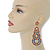 Multicoloured Acrylic Bead, Crystal Graduated Circle Chandelier Earrings - 10cm L - view 6