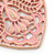 Light Pink Lacy Heart Drop Earrings In Gold Tone - 50mm L - view 4