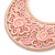 Pink Lacy Crescent Chandelier Earrings In Gold Tone - 85mm L - view 4