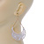 White Lacy Crescent Chandelier Earrings In Gold Tone - 85mm L - view 6