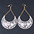 White Lacy Crescent Chandelier Earrings In Gold Tone - 85mm L - view 3