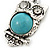 Vintage Inspired Turquoise Owl Drop Earrings In Silver Tone - 45mm L - view 4