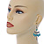 Vintage Inspired Turquoise Stone with Feather Drop Earrings - 70mm L - view 2