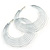 White Multi Layered Hoop Earrings - 60mm Diameter - view 5