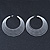 White Multi Layered Hoop Earrings - 60mm Diameter - view 8