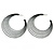 Black Multi Layered Hoop Earrings - 60mm Diameter - view 3