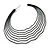 Black Multi Layered Hoop Earrings - 60mm Diameter - view 4