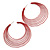 Dark Red Multi Layered Hoop Earrings - 60mm Diameter - view 4