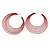 Dark Red Multi Layered Hoop Earrings - 60mm Diameter - view 6