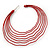 Dark Red Multi Layered Hoop Earrings - 60mm Diameter - view 3
