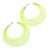 Neon Yellow Multi Layered Hoop Earrings - 60mm Diameter - view 4