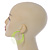 Neon Yellow Multi Layered Hoop Earrings - 60mm Diameter - view 2