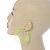 Neon Yellow Multi Layered Hoop Earrings - 60mm Diameter - view 5