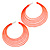 Neon Orange Multi Layered Hoop Earrings - 60mm Diameter - view 4