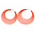 Neon Orange Multi Layered Hoop Earrings - 60mm Diameter - view 6
