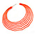 Neon Orange Multi Layered Hoop Earrings - 60mm Diameter - view 3